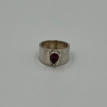Load image into Gallery viewer, Silver Adjustable Ring With Red Stone