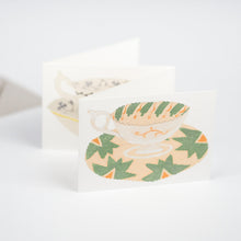 Load image into Gallery viewer, Teacups folding greetings card