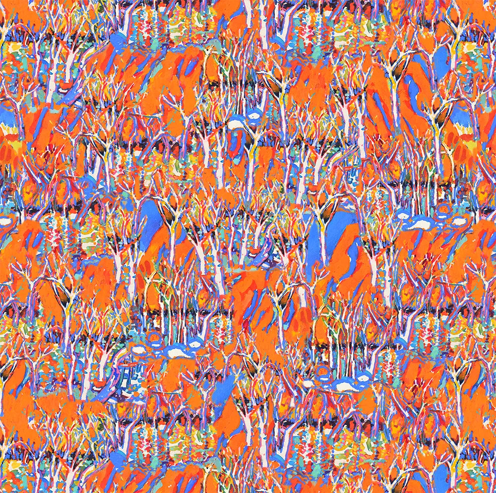 Antonia Black Uluru Silk Scarf