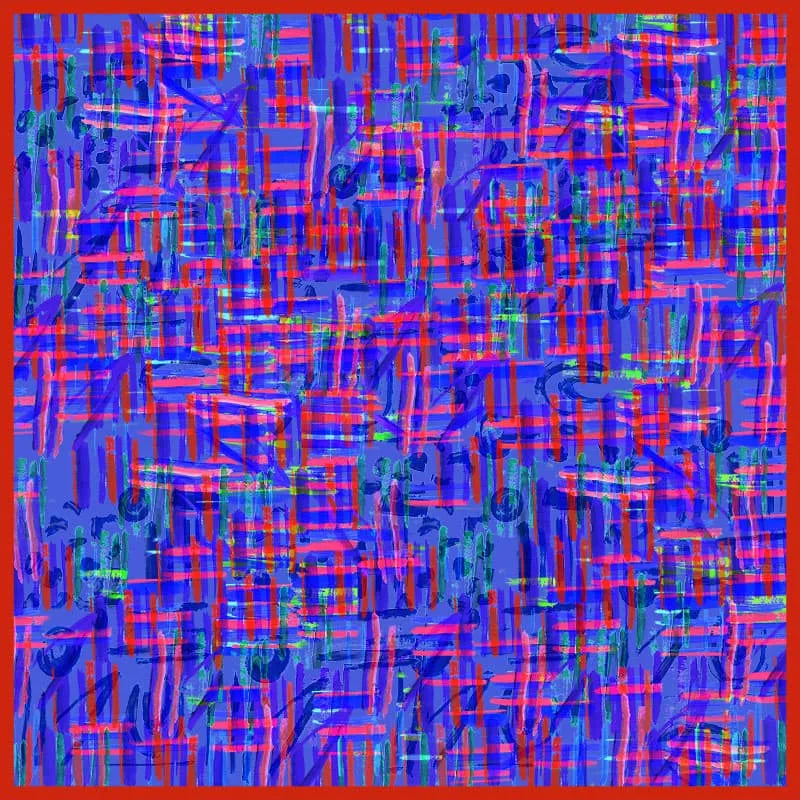 Red and Blue silk scarf