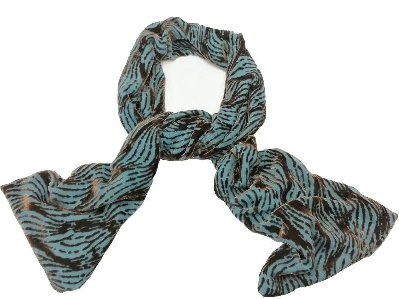Velvet Devoré Scarf in Diagonal Waves
