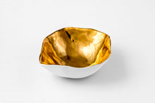 Load image into Gallery viewer, White &amp; Gold Wave Bowl - Penny Little Ceramics
