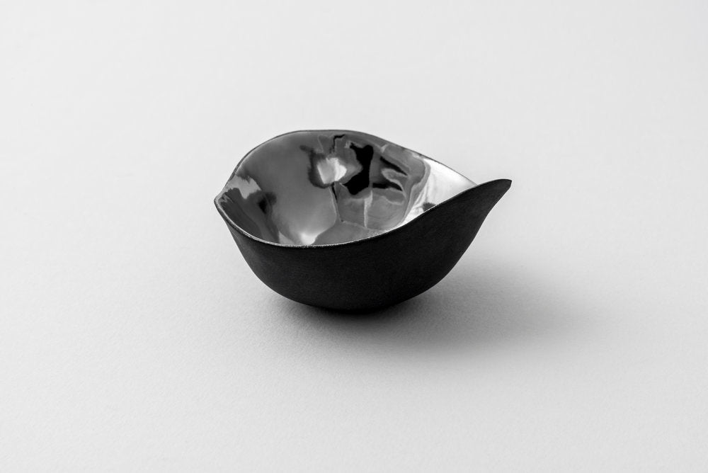 Black & Platinum Scoop Bowl - Penny Little Ceramics
