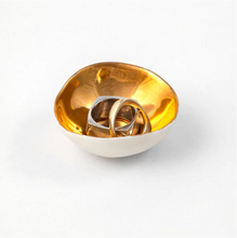 Load image into Gallery viewer, White &amp; Gold Ring Bowl - Penny Little Ceramics
