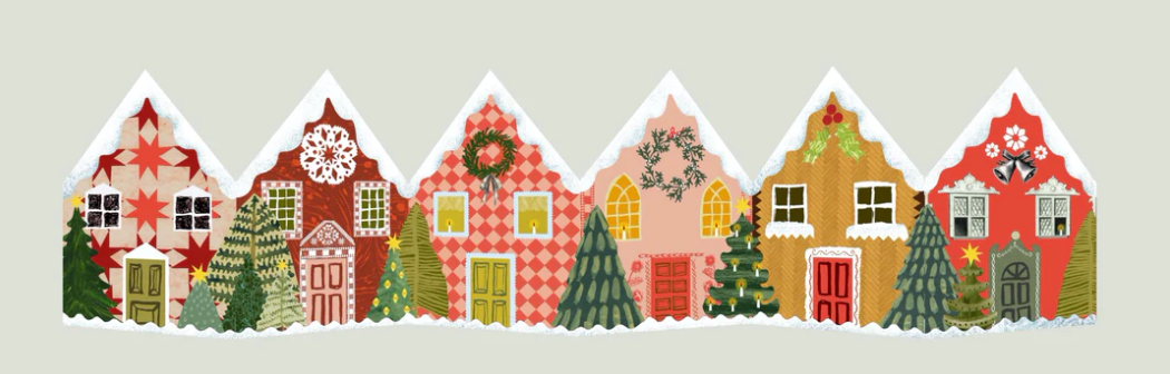 Christmas Houses Concertina greetings card