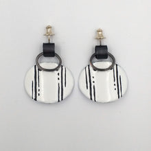 Load image into Gallery viewer, Line marked enamel loop stud earrings by Mizuki Takahashi
