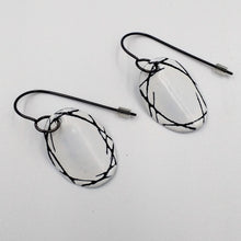 Load image into Gallery viewer, Scribble pattern enamel hook earrings by Mizuki Takahashi
