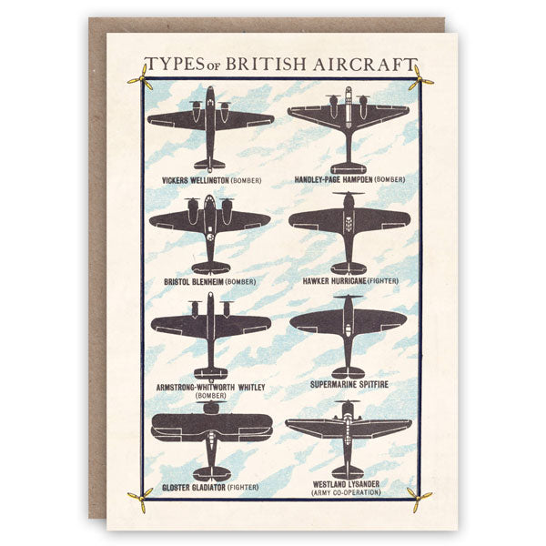 Types of British Aircraft greetings card