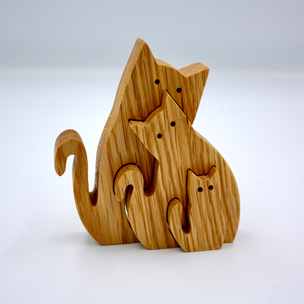 Sarah Pinnell Wooden Cat Trio